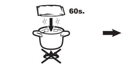 Bolsa ColdHot dentro de una olla con agua
