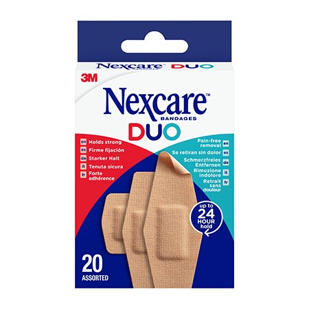 Paquete Nexcare™ DUO con 20 tamaños surtidos
